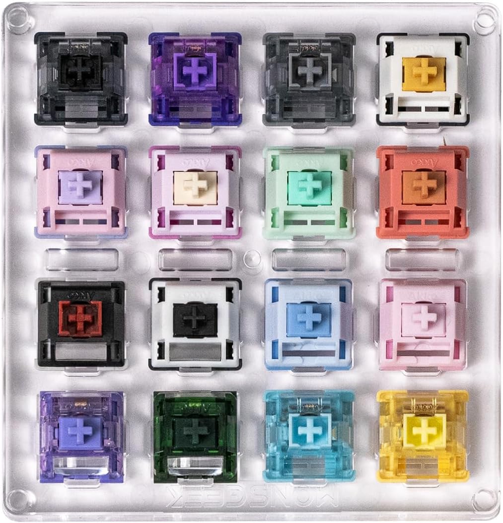 Akko 16-Key Switch Tester Mechanical Keyboards Acrylic Testing Tool Mechanical Keyboard Switches with Dust-Proof Cover
