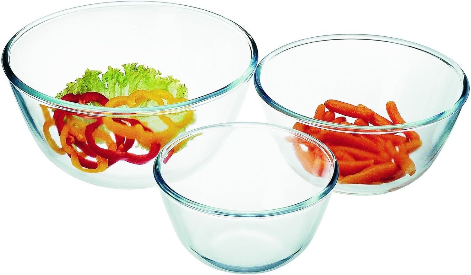 Simax Glassware 3 piece mixing bowls set, one size, clear
