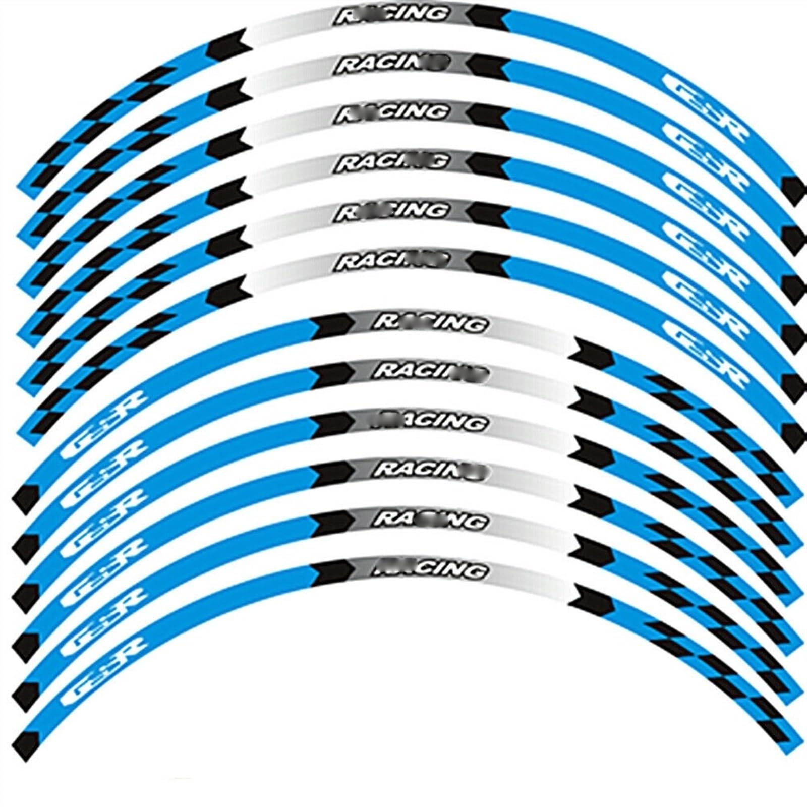 Applique for S&uzuki for GSR400 GSR600 GSR750 GSR 400 600 750 17inch Wheel Hub Motorcycle Stickers Rim Decal Reflective Stripe Set(A2)