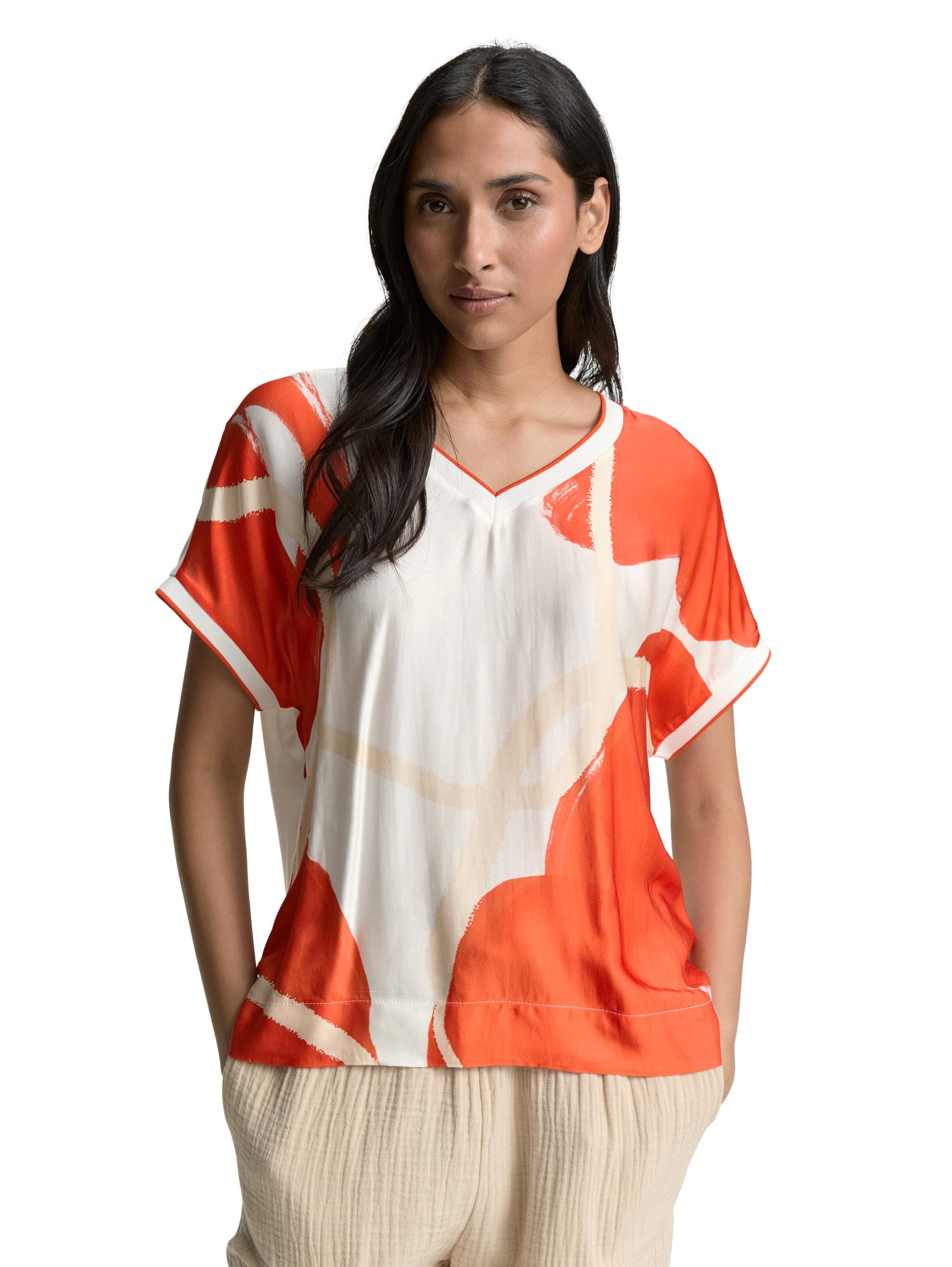 Tom Tailor Women's 10332 - Off White T-Shirt, Xs