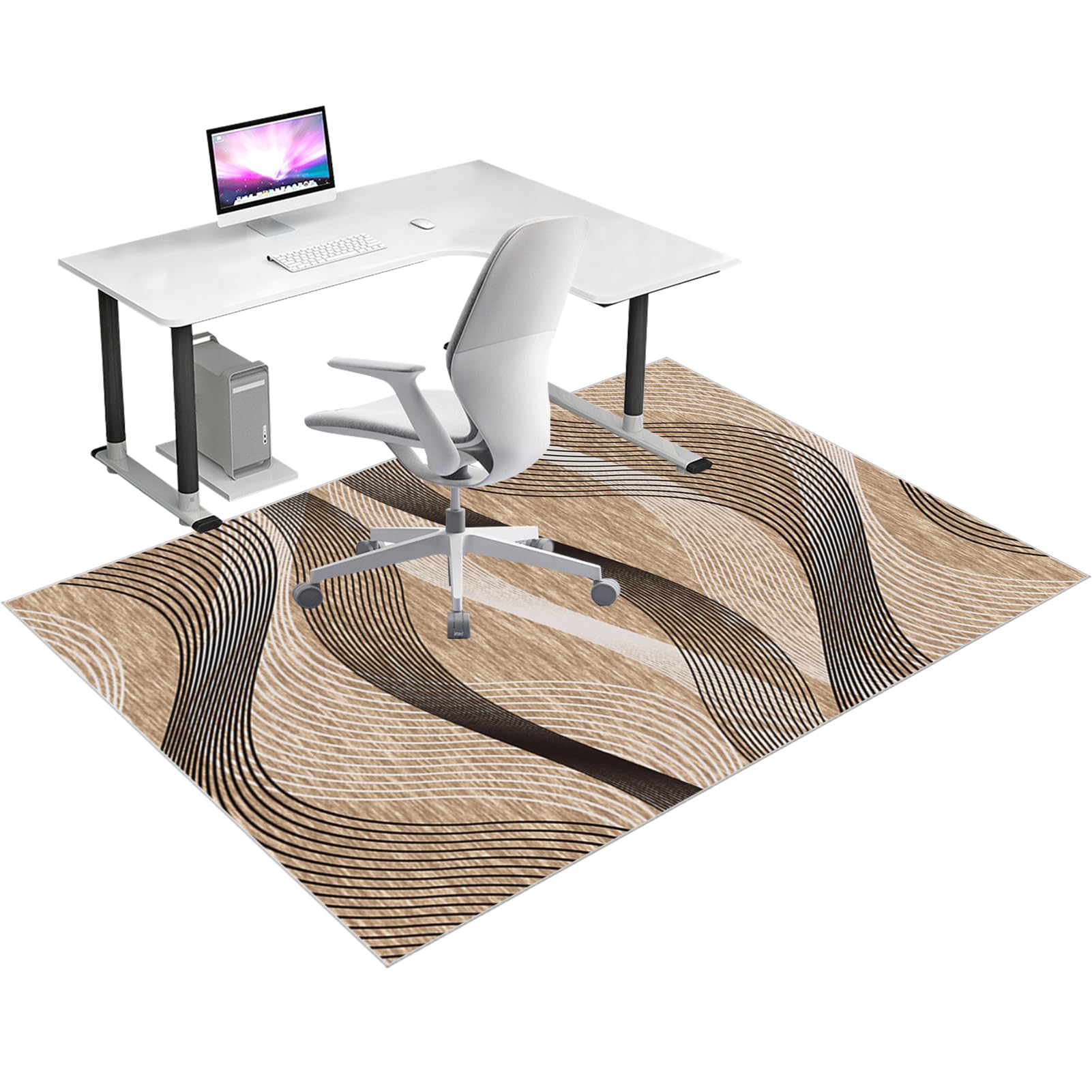 Tapis Chaise de Bureau, 120 x 160 cm Tapis de Protection pour Sols Durs, Tapis de Sol Bureau Tissu, Tapis de Chaise Gaming, Tapis Protège-Sol pour Chaise, Tapis de Sol pour Bureau Plancher de Bois