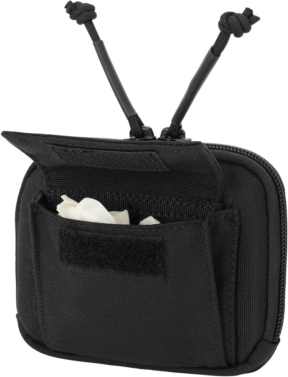 Duty Belt Gloves Pouch Latex Disposable Glove Holder Carrier Double Pockets Police Law Enforcement Officer Security Firefighter EMS EMT Paramedic First Responders Nylon Bag Zipper Closure