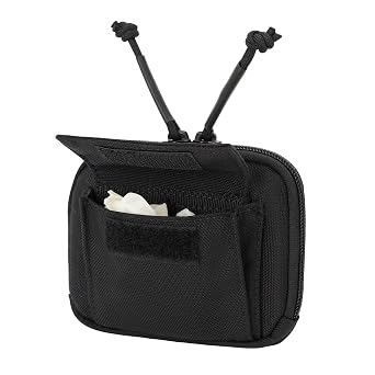 Duty Belt Gloves Pouch Latex Disposable Glove Holder Carrier Double Pockets Police Law Enforcement Officer Security Firefighter EMS EMT Paramedic First Responders Nylon Bag Zipper Closure