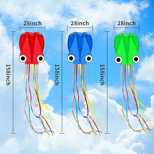 Miniatura 6 de Kaiciuss Juego de cometa de pulpo y cometa clásica Delta para niños y adultos