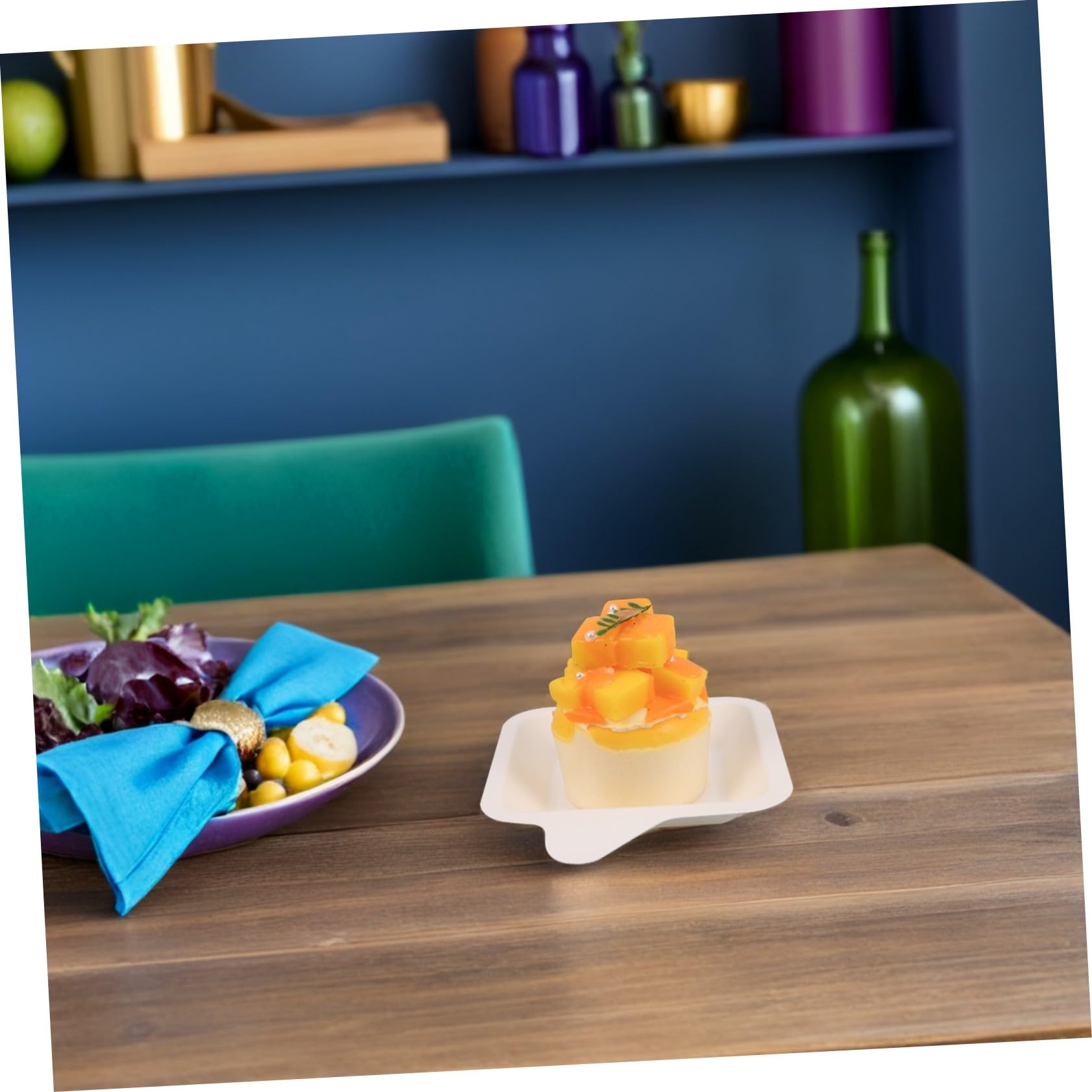 COLLBATH Piatti di Carta Quadrati 100 Pezzi per Torta e Dessert | Carta, Struttura Robusta, per Progetti di Pittura Fai da Te e Crafting, Uso Multiplo per Snack