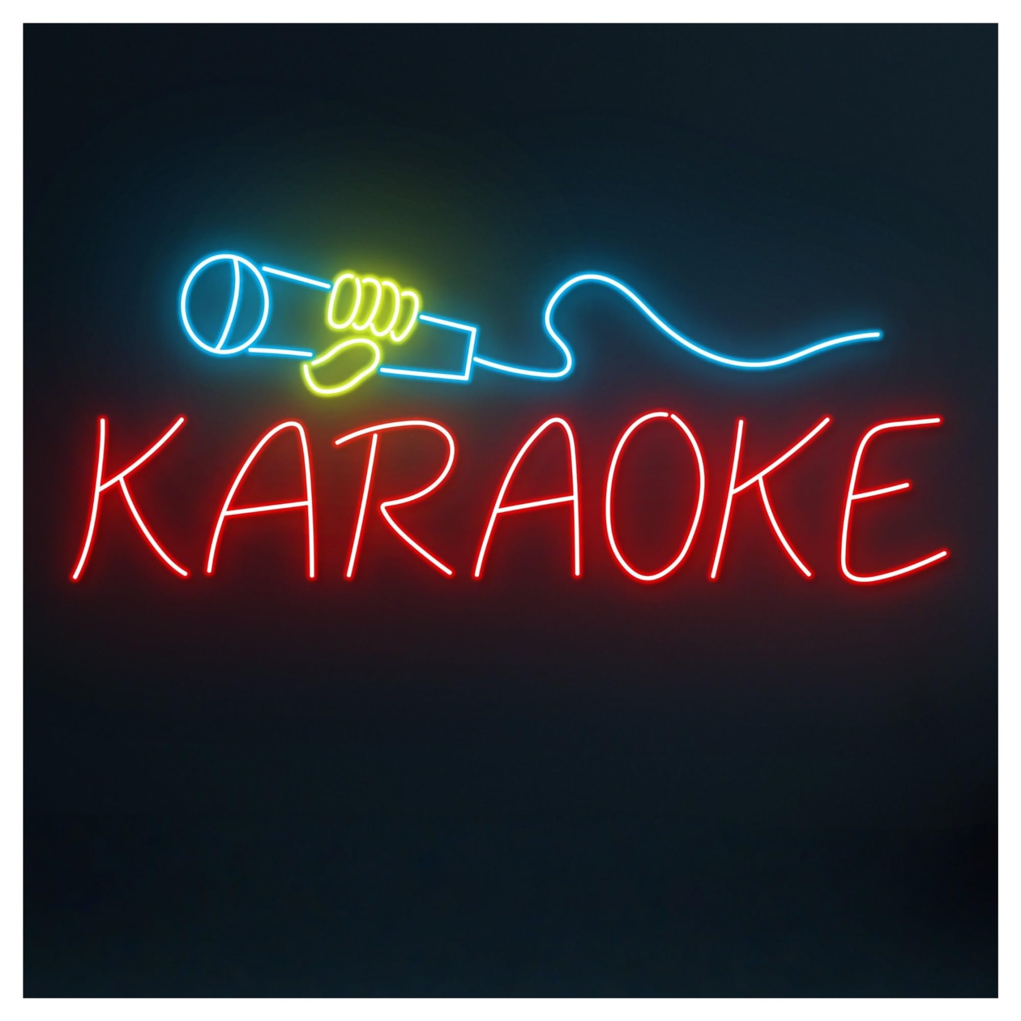 Wiszące neony artystyczne Neon Karaoke Mikrofon LED Światło Na Imprezę Urodziny Sklep Muzyka Studio Bar Klub Dekoracja Ścienna Lampka Nocna 45cm