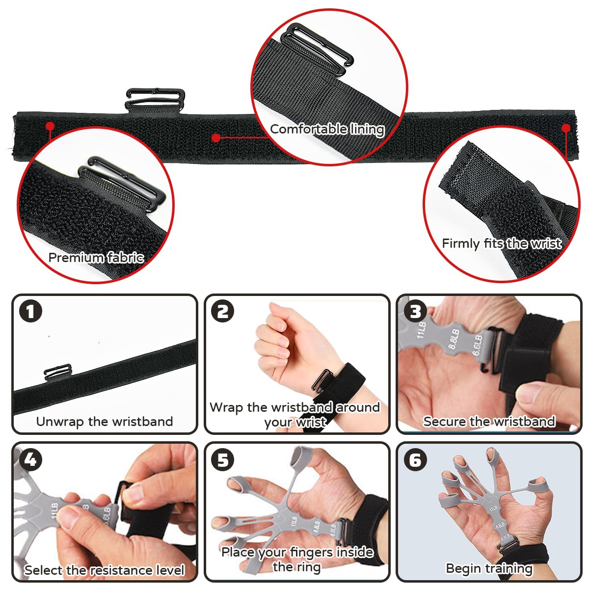 Allenatore per l'Avambraccio con 2 Trainer per Dita Allenatore per la Forza di Presa da 5-100 kg Trainer per Allenare Le Mani Rinforzo per l'Avambraccio Hand Grip per Allenamento per Le Mani