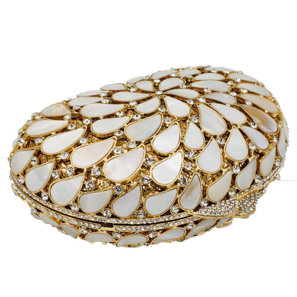 momo mo Portafoglio Donna Pochette Sera Borsetta Partito Cerimonia Borsa Sposa Spalla Frizioni Eleganti (Marrone)