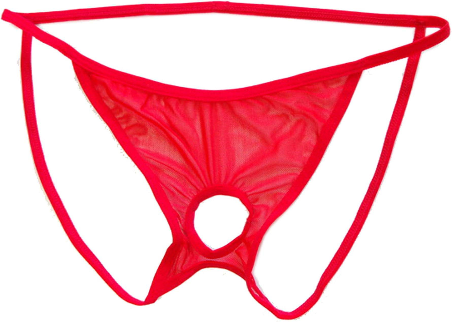 FORNY Mens Lingerie Underwear Open Pouch Backless Mesh Sheer Thong Panties