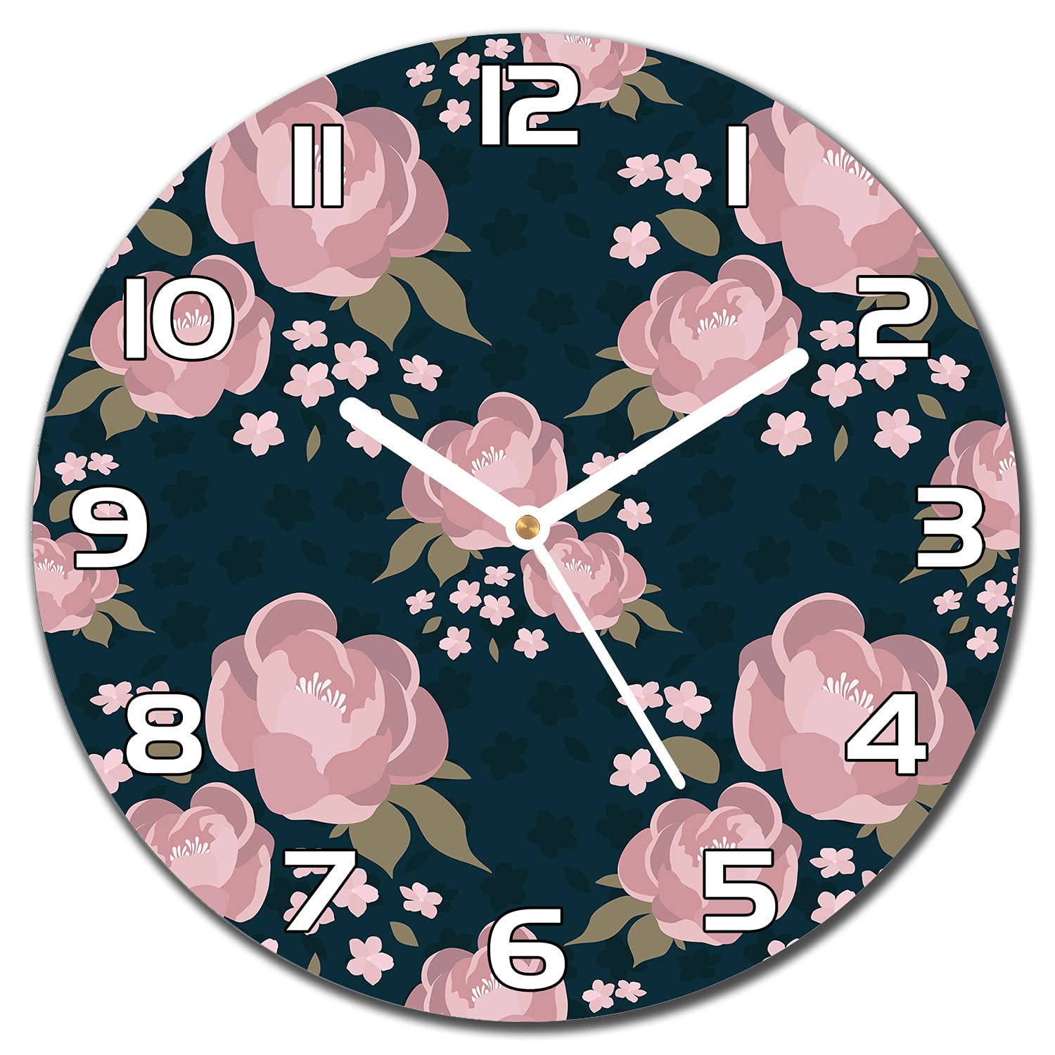 Horloge en Verre Coloray 30 cm : fini les murs tristes grâce au motif Fleurs