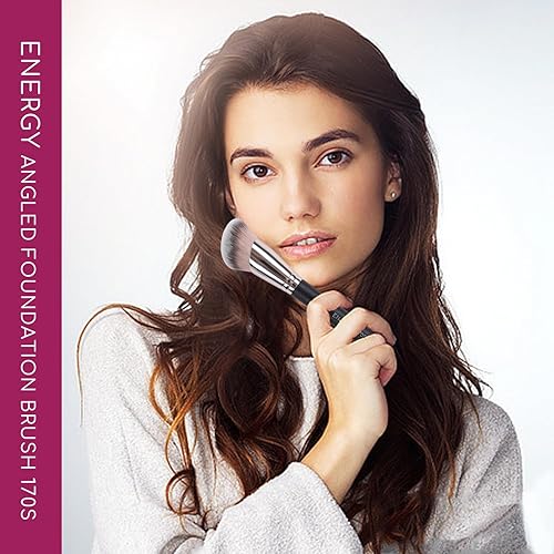 Miniatura 4 de ENERGY Brocha de base en ángulo, cepillo de maquillaje grande para crema líquida en polvo, cosméticos, mezcla de contorno, ajuste de cerdas