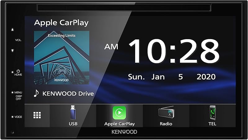 Equipo de música para auto DDX5707S Double Din DVD con Apple Carplay y Android Auto, pantalla táctil de 6,8 pulgadas, Bluetooth, entrada de cámara de seguridad, salida de subwoofer