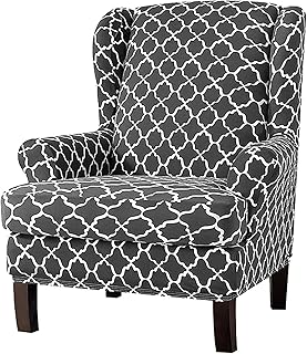 Konsilsa Wingback Chair Covers, 2-Piece Stretch Wingback Chair Slipcover Wing Chair Covers Soft Furniture Protector Elastic (Color : D)