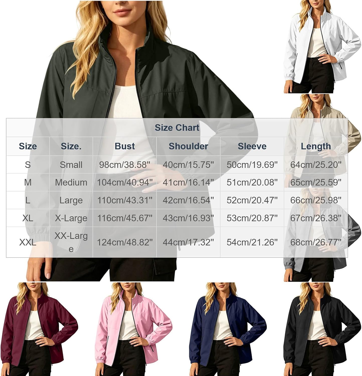 Women's Outdoor Sports Zip Up Windbreaker with Pockets