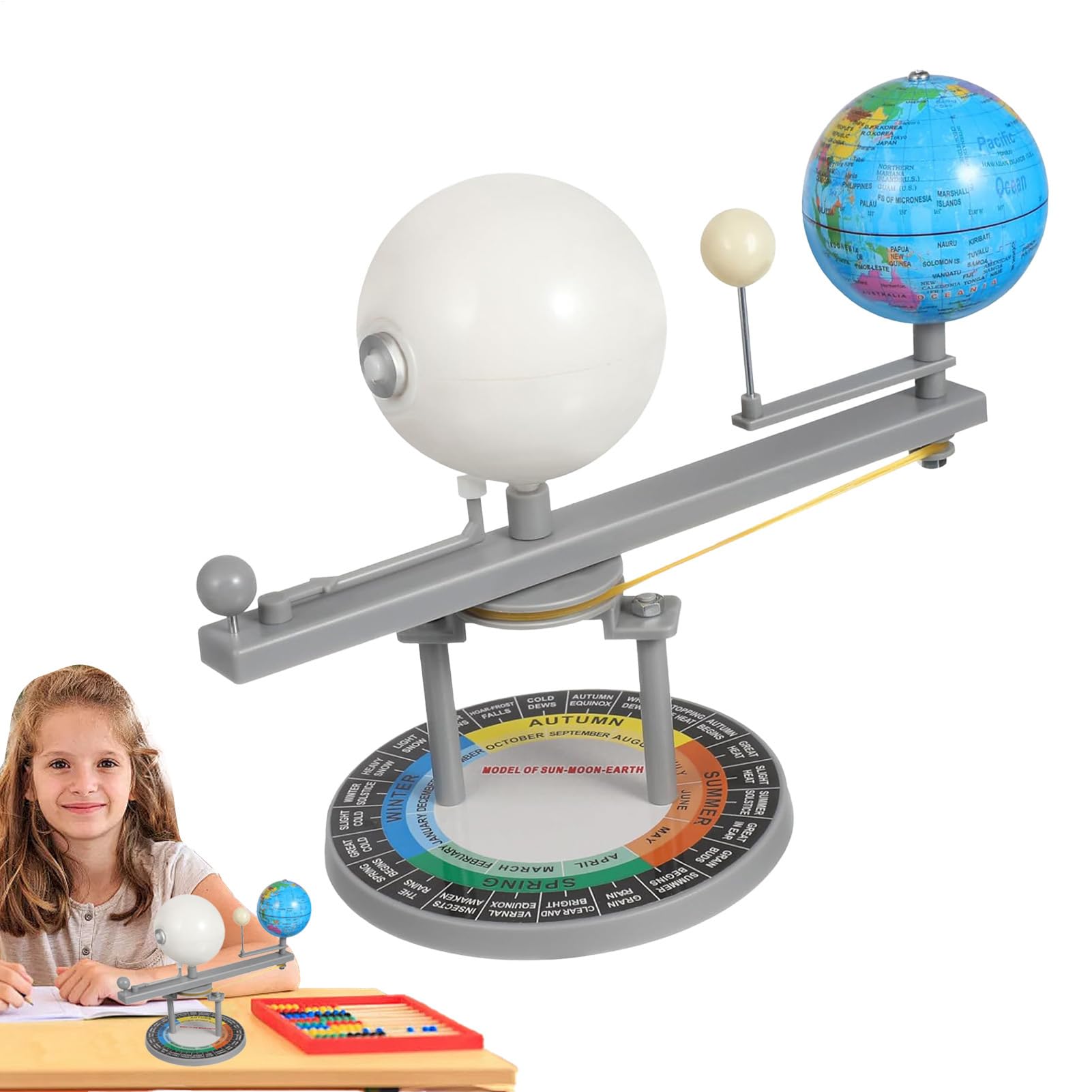 Modèle de globe terrestre du système solaire - Jouet pour réplique de la terre, lune, orbite planétaire, outil de science astronomique, enseignement pédagogique | Planet Toy Outil pédagogique