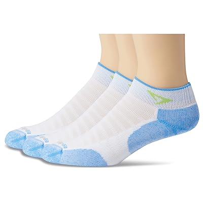 Drymax Running Lite Mesh Mini Crew 3 Pack Low Cut Socks Shoes White/Sky Blue/Lime