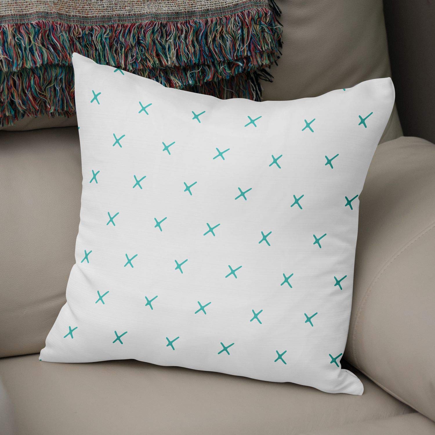 Le Jardin Du Lin Zierkissenbezug 50x50 Cm – Blau, Aus Der Türkei, Für Sofa, Bett & Auto