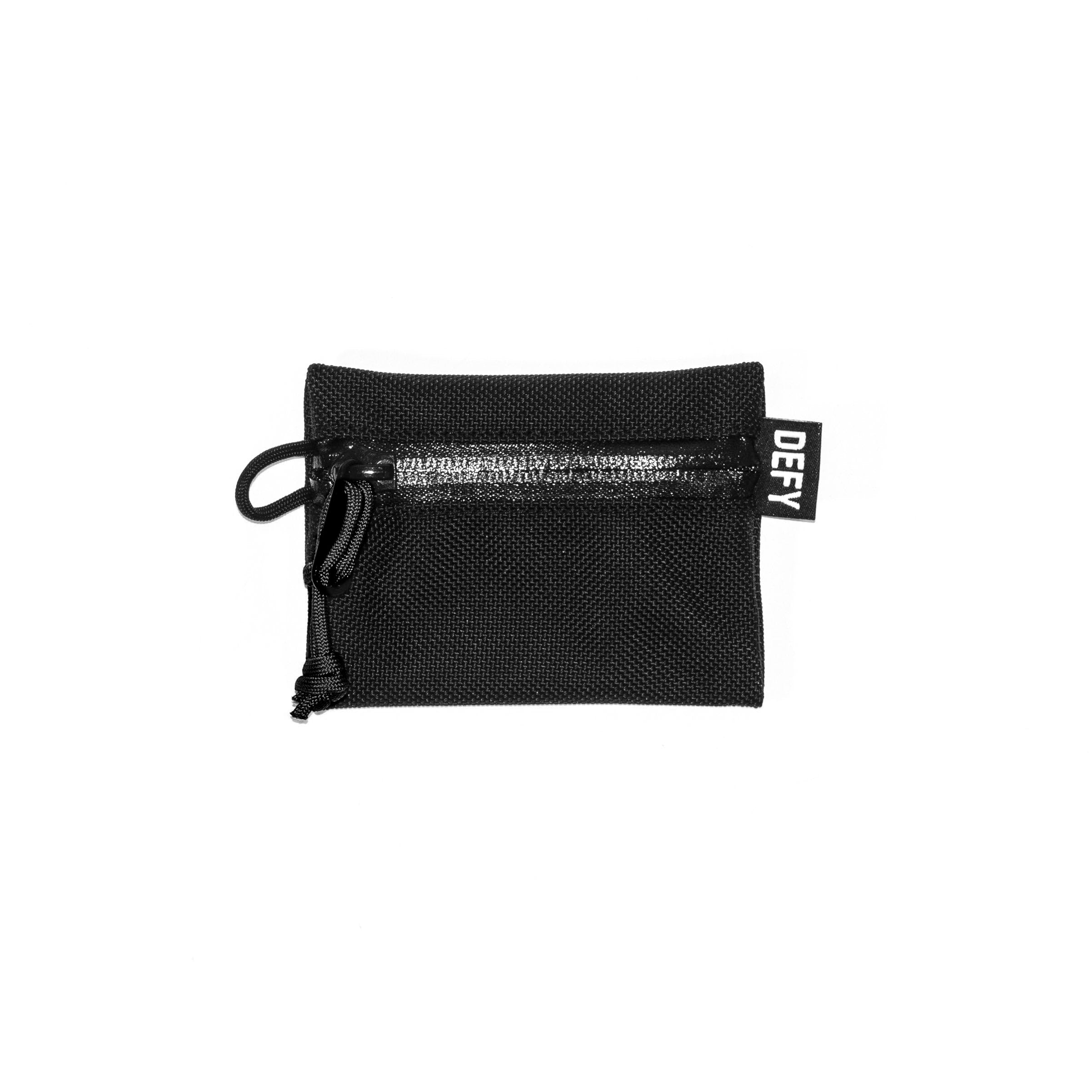 DEFY Project Ballistic Travel Organizer - Lightweight Nylon Accessory Organizer Wallet | Water Resistant Travel Pouch (Small, Black)