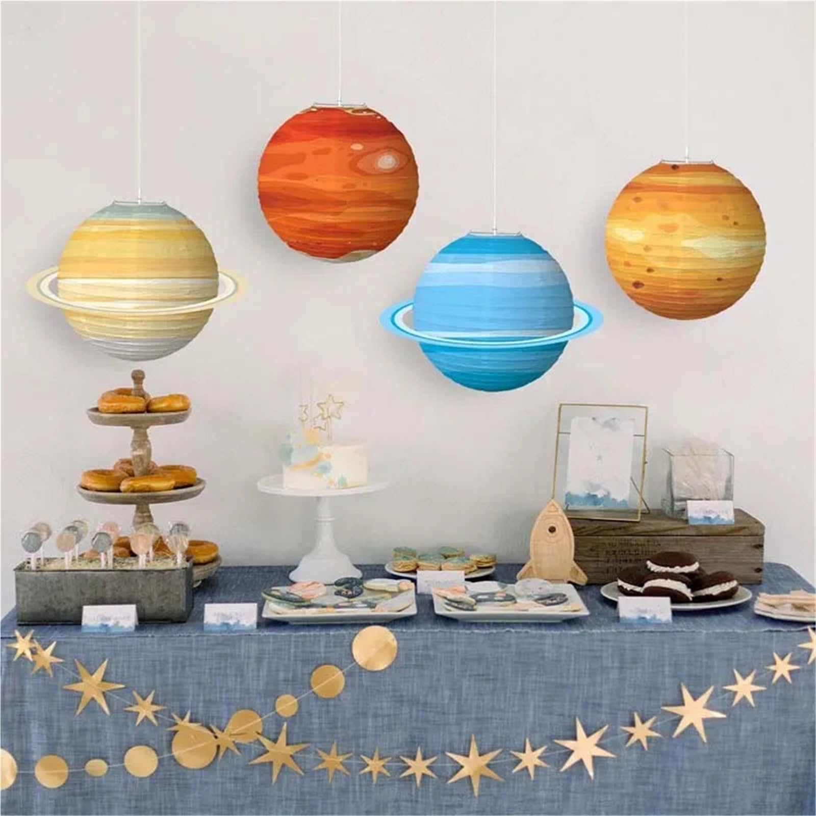 8 Stück Weltraum-Thema Acht Planeten Laterne for Aufhängen Klasse Festival Party Dekor Erde Mars Papierlaterne Für Haushalt Wohnen(Color8)