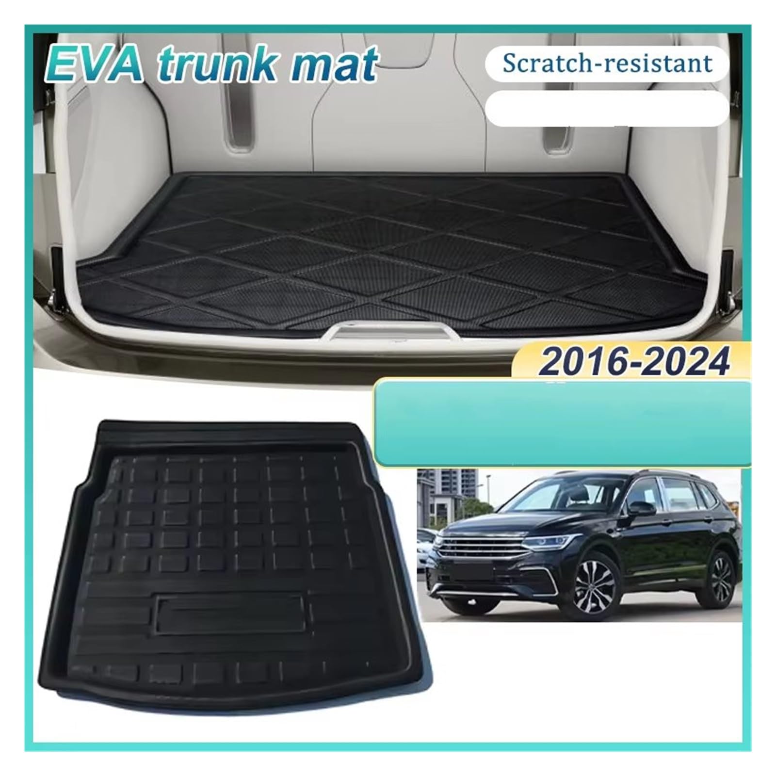 Mata do bagażnika do VW Tiguan LWB Allspace MK2 dywan wanna skórzana mata
