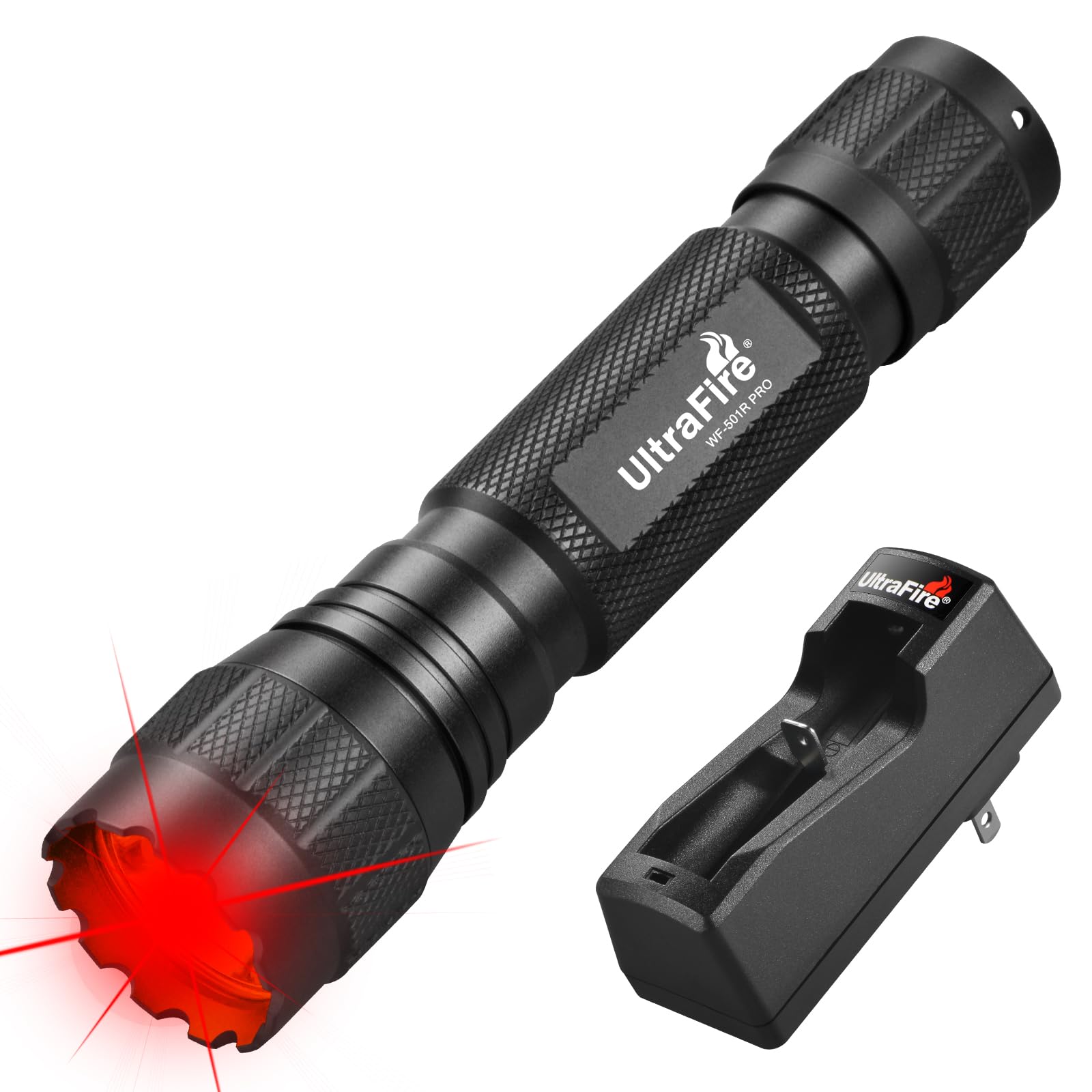 ULTRAFIRE Red LED Flashlight, 10W Single Mode Red Light Flashlight for Night, High Power Small Red Night Light for Astronomy, Aviation, Hunting, Night