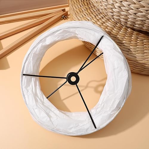 Miniatura 7 de Uonlytech Pantalla de lámpara de pie de papel, estilo nórdico, cubierta de luz de mesa, protector de lámpara de barril para el hogar, hotel, mesita