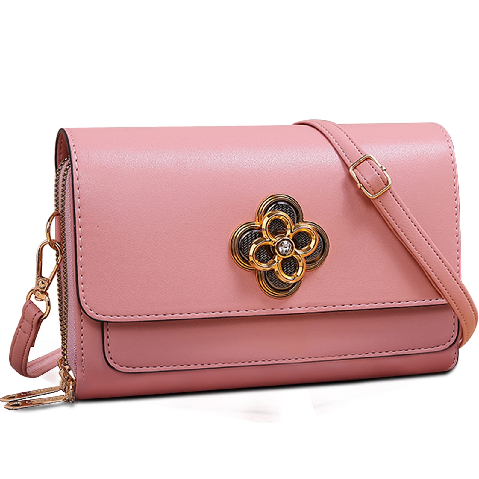 EslcorriSmall Crossbody Phone Bag for Women, PU Leather Mobile Phone Handbag Bag Purse Ladies Casual Fashion Mini Shoulder Bag with Card Slots Adjustable Strap for Phone Under 6.9"