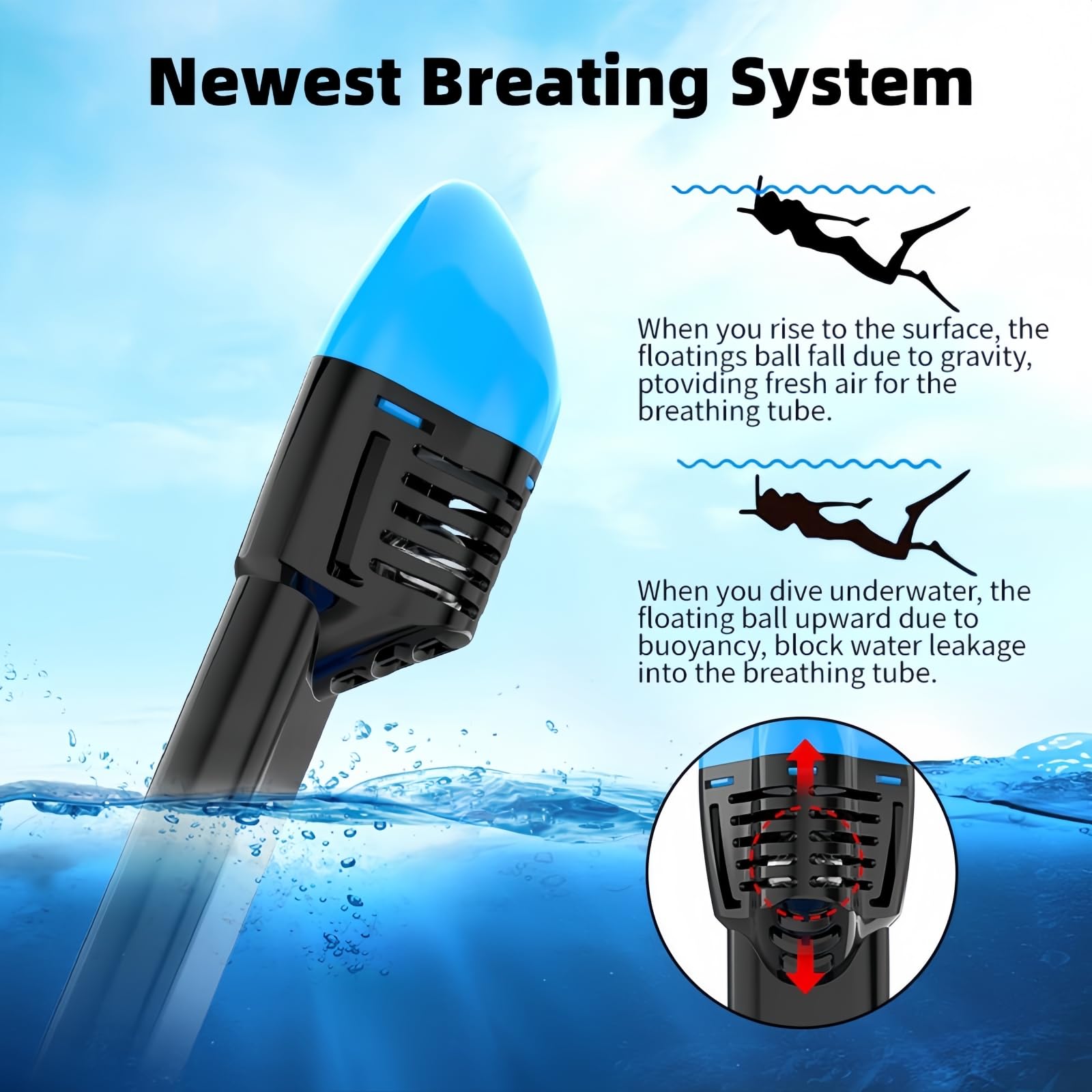 Máscara de snorkel para adultos y niños, máscara de buceo, plegable, protección de CO2, máscara completa con posición de cámara, máscara de buceo