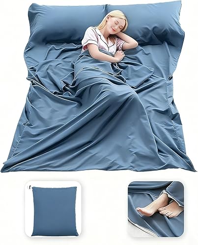 Saco de dormir ligero compacto saco de dormir portátil limpio hoja de viaje camping cama para mochileros hotel senderismo