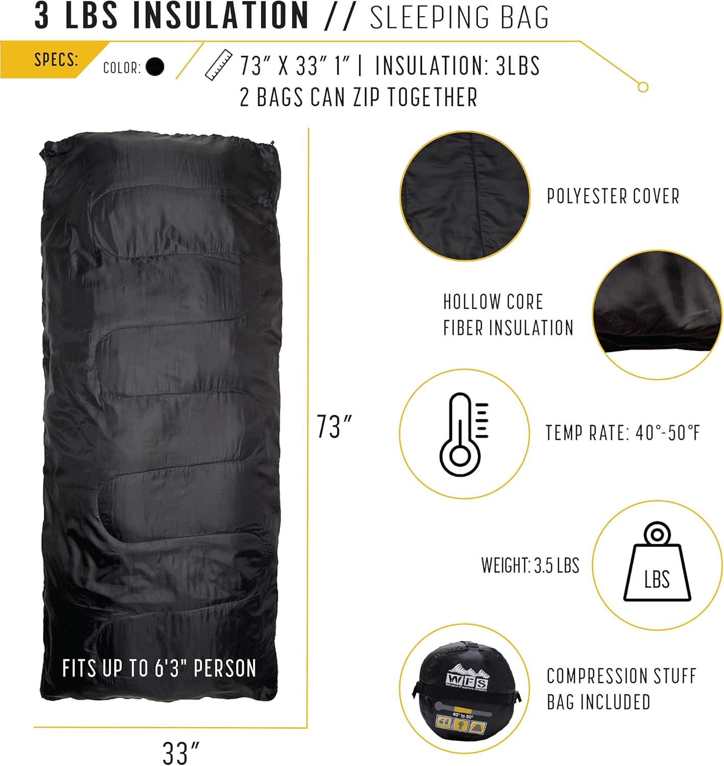 WFS Sleeping-Bags World Famous Sports Sleeping Bag