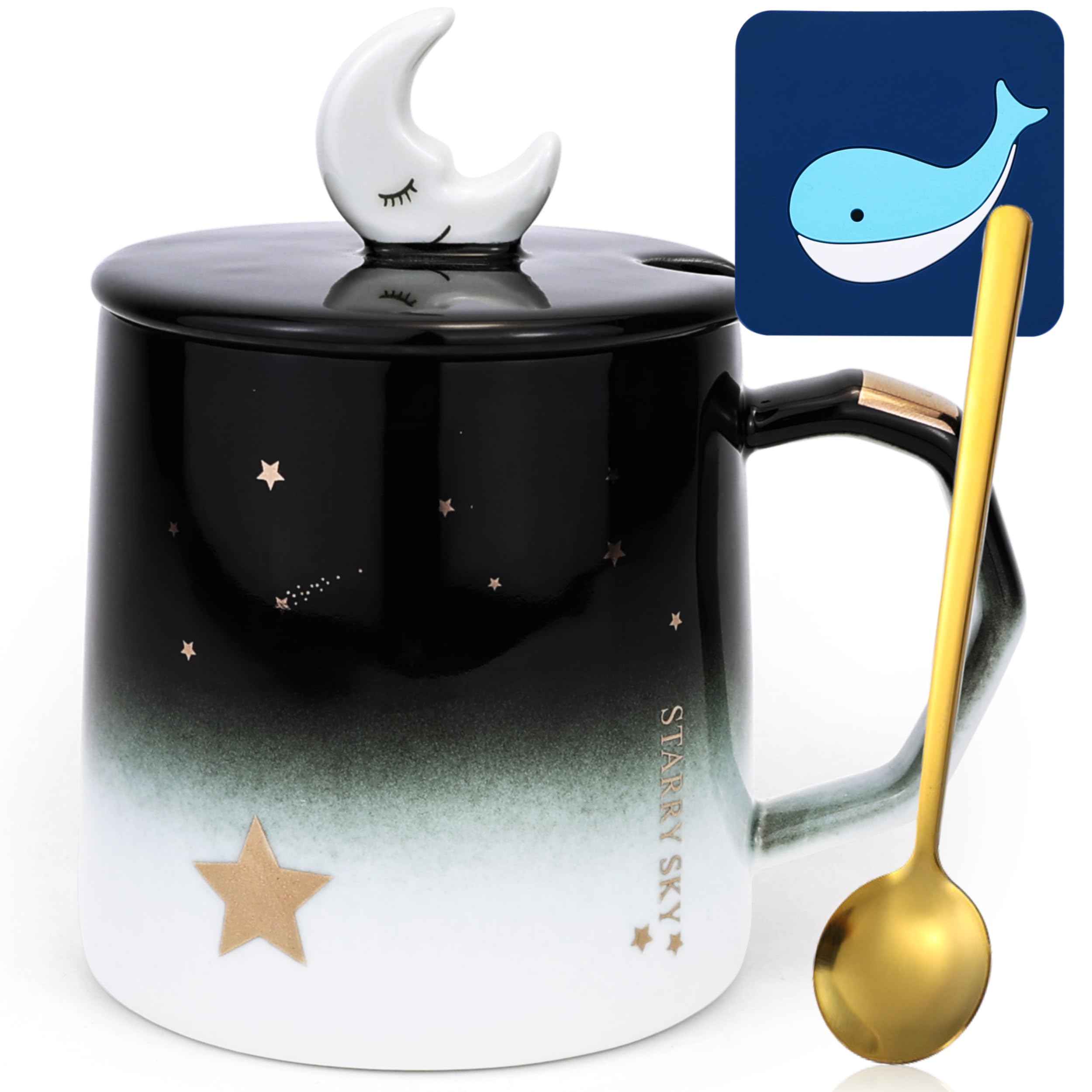 Arawat Cute Mug With Lid Star & Moon 3d Cup Gift Funny Coffee ...