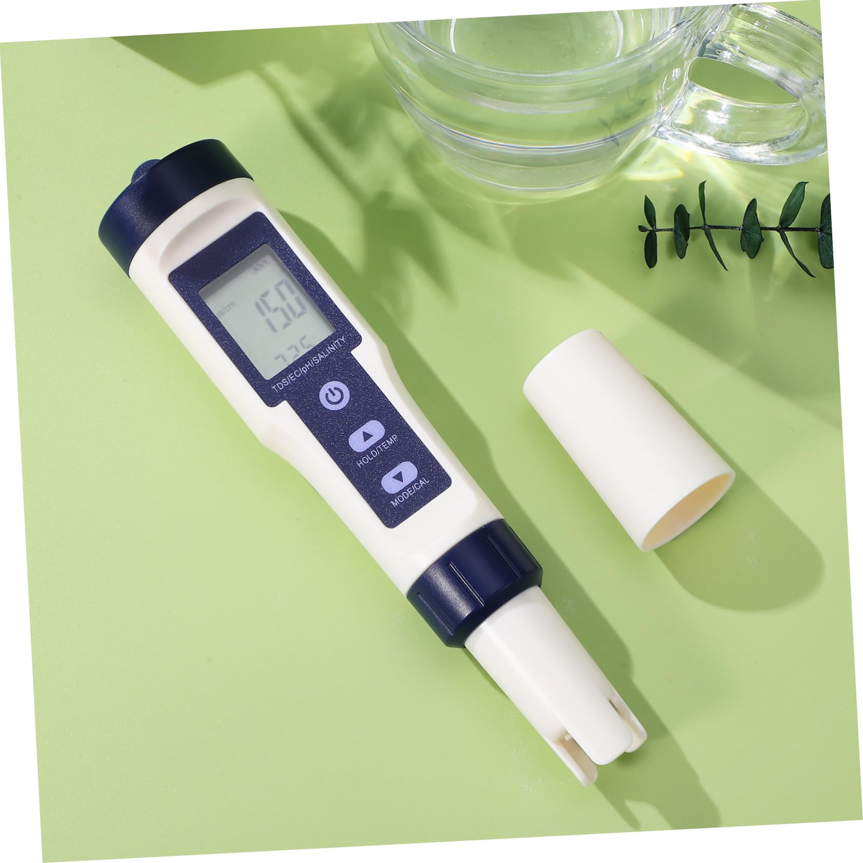 Digitaler Wasserqualitätsprüfer 5-in-1 aus Kunststoff für Pool