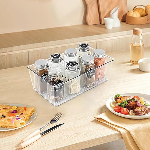 Miniatura 5 de Contenedores de almacenamiento de plástico transparente para organización de refrigerador y despensa, organizadores de gabinetes de cocina, paquete