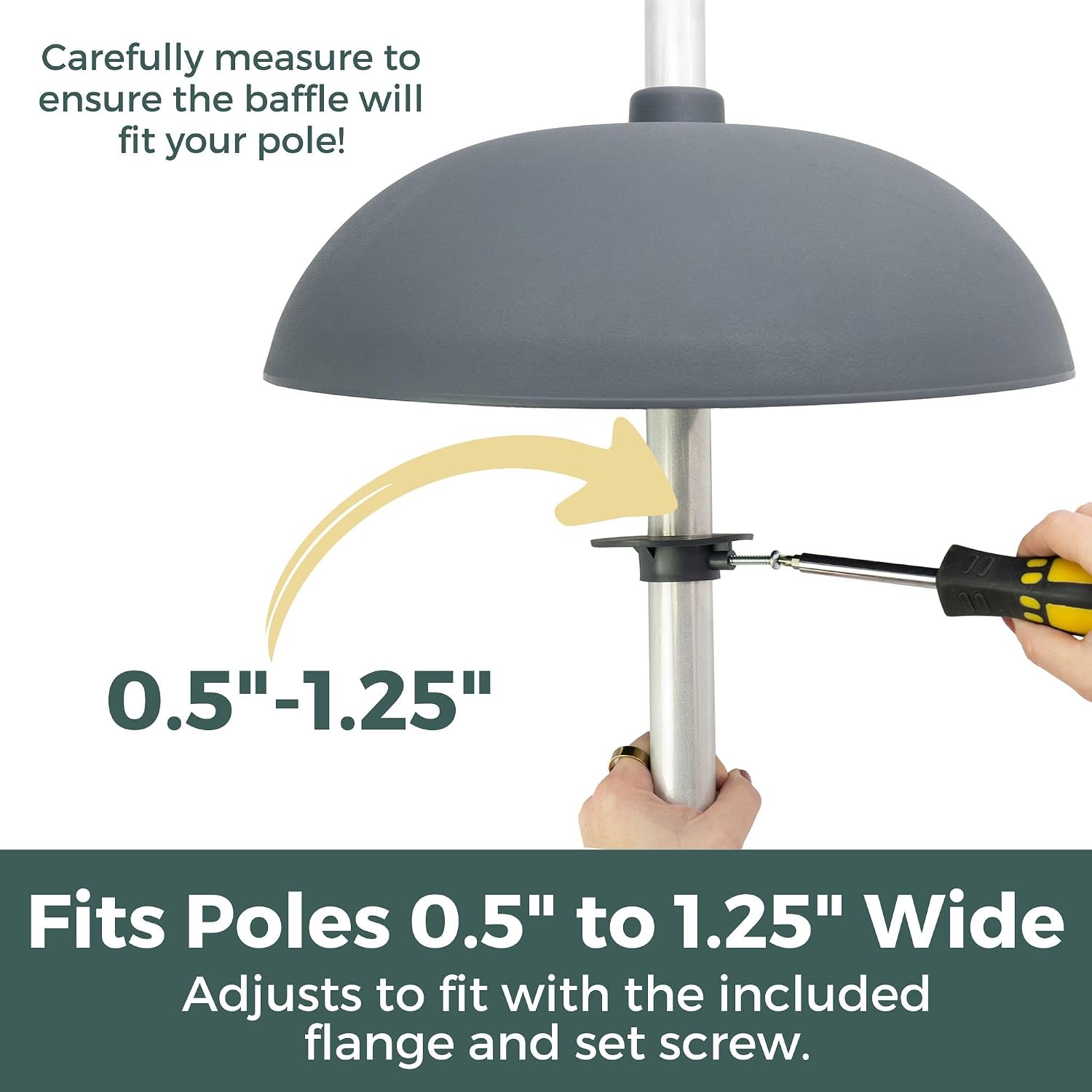 North States - Two-Way Squirrel Baffle: Squirrel Guard for Bird Feeders; Protects Hanging or Pole Mounted Birdfeeders - Gray
