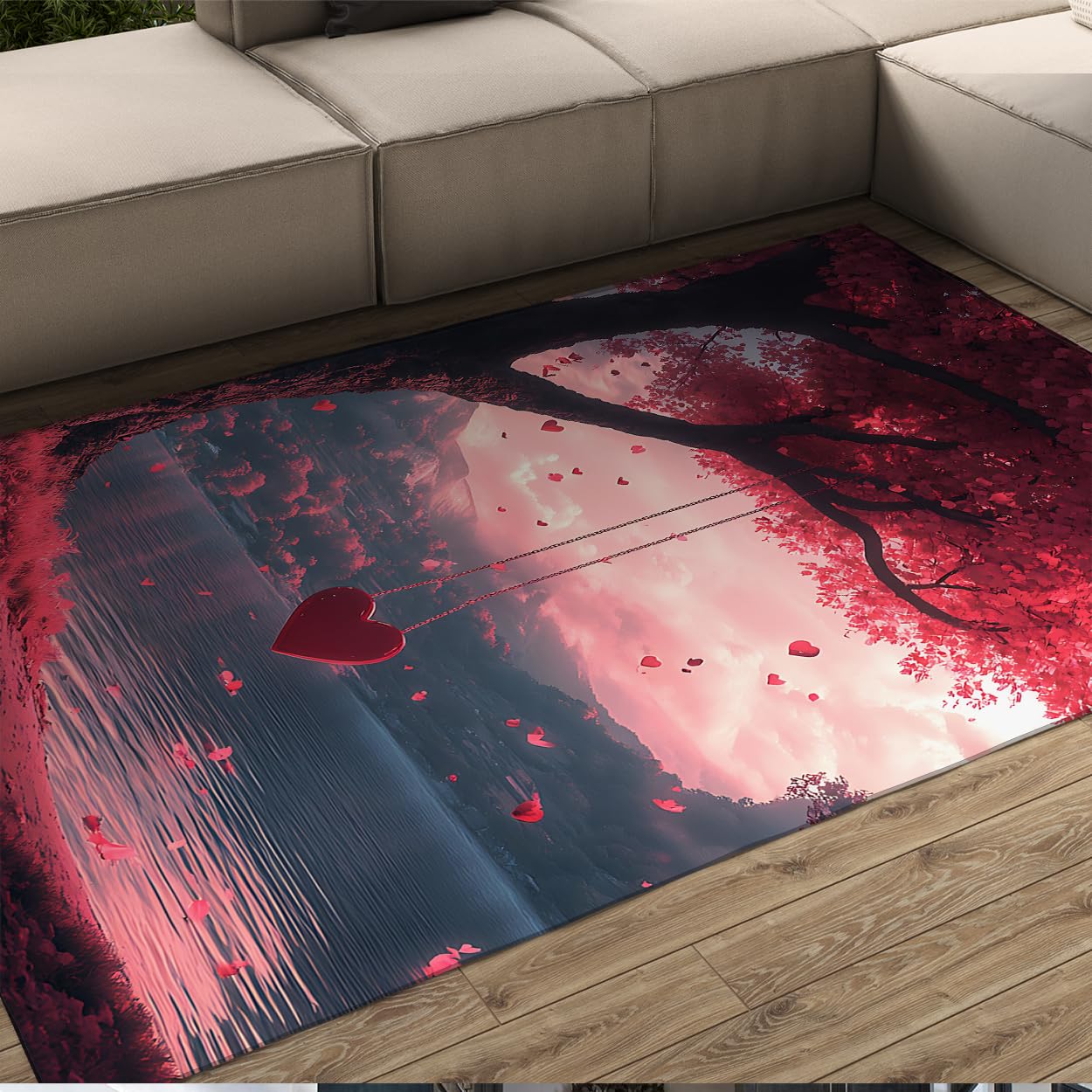 Carpette Saint Valentin 180x240cm pour descente de lit romantique de salon