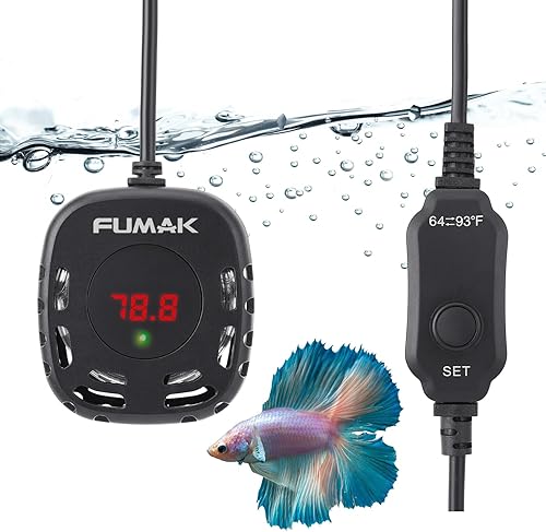 Mini calentador de acuario ajustable de 25 W sumergible para tanque de peces con pantalla digital LED, calentador de tanque de tortuga, calentador