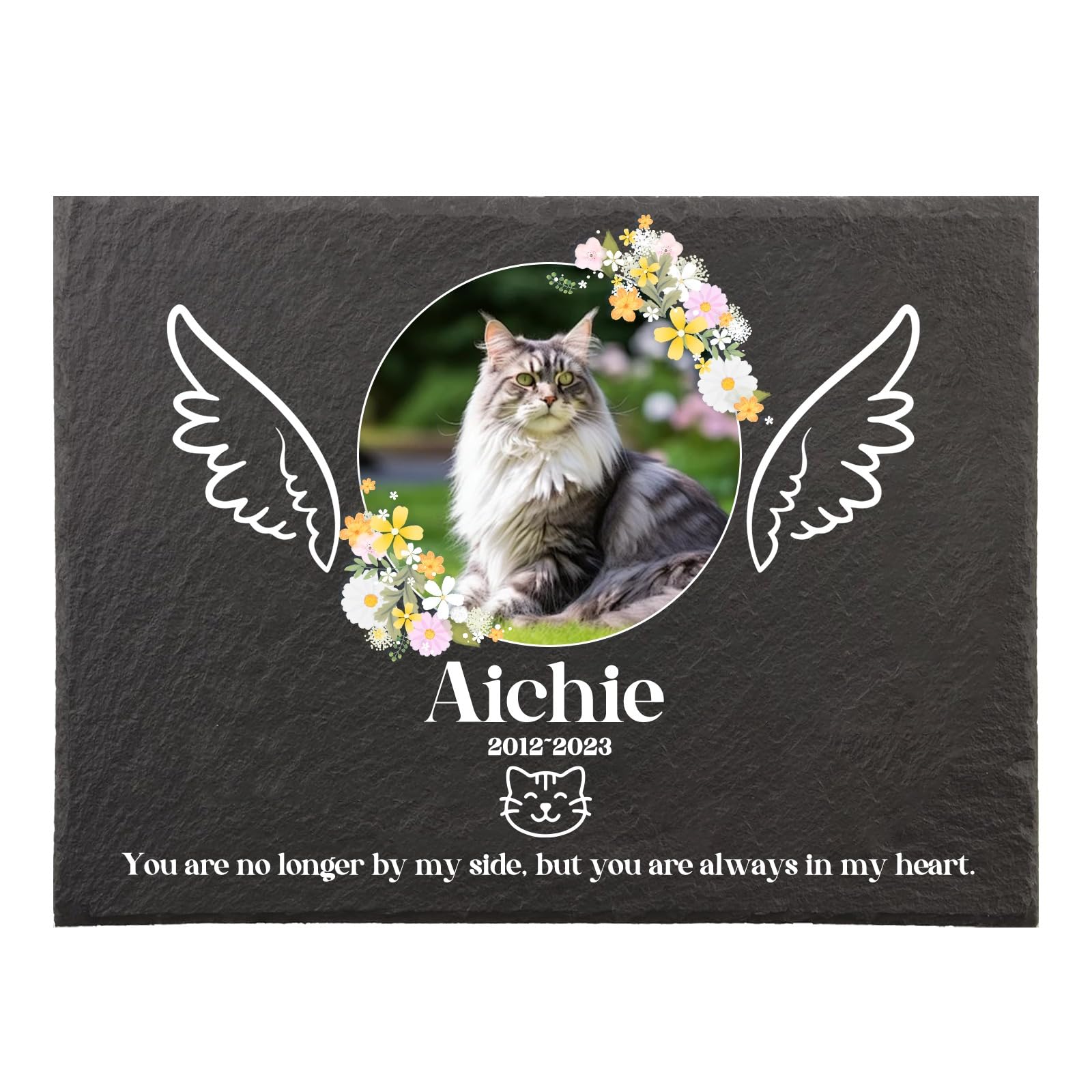 papasgix Personalised Dog Memorial Gifts Slate Plaque Custom Grave Stone Pet Grave Gift For Loss, For Indoor & Outdoor Use