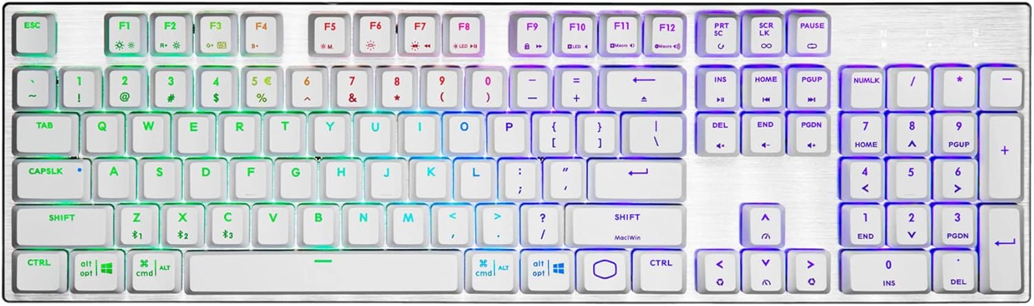 Cooler Master SK620 60% Space Gray Mechanical Low Profile Gaming Keyboard, Click Blue Switches, Customizable RGB, Ergonomic Design, USB-C Connectivity, Mac/Windows, QWERTY (SK-620-GKTL1-US)