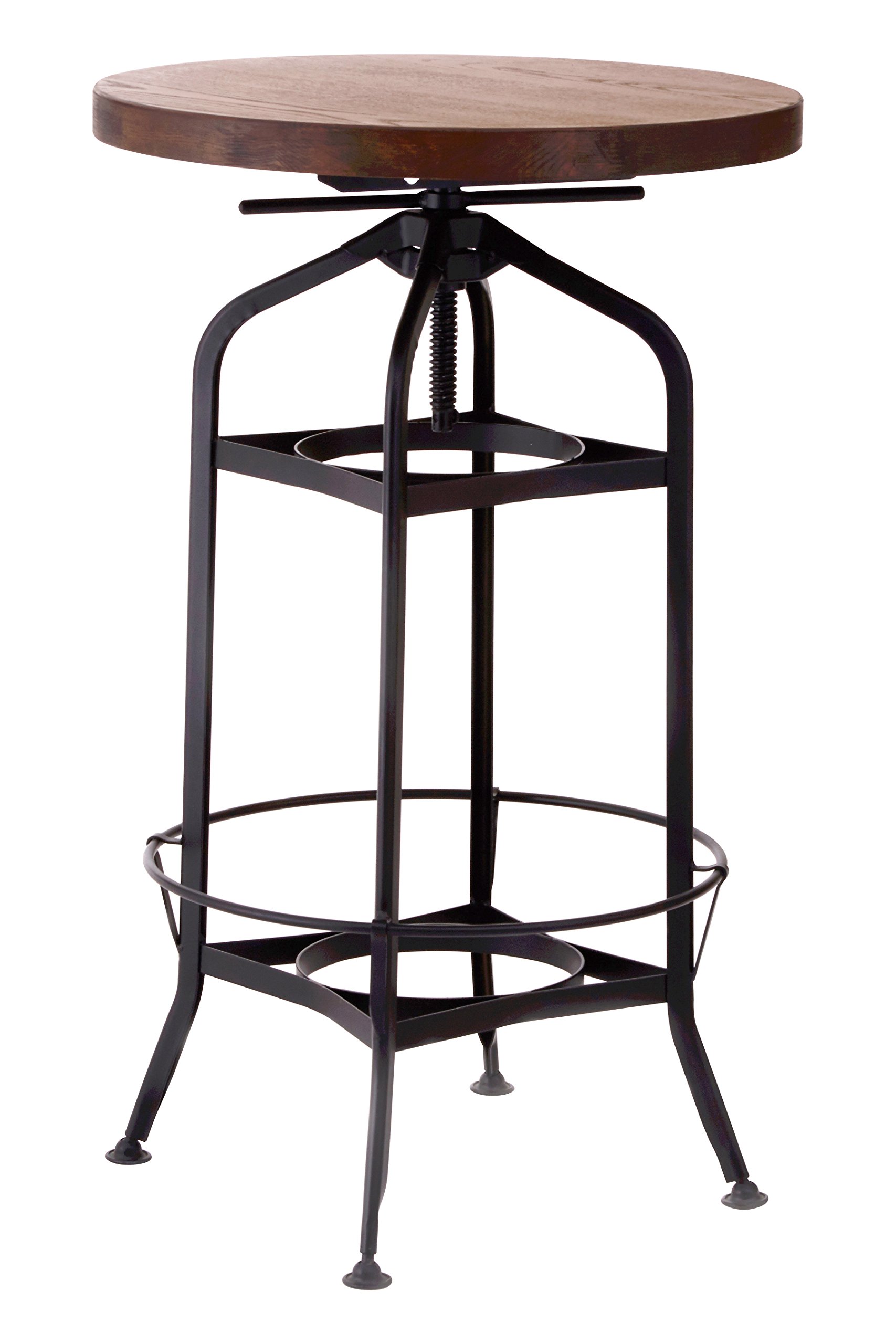 Premier Housewares Metal New Foundry Bar Table, Walnut/Black