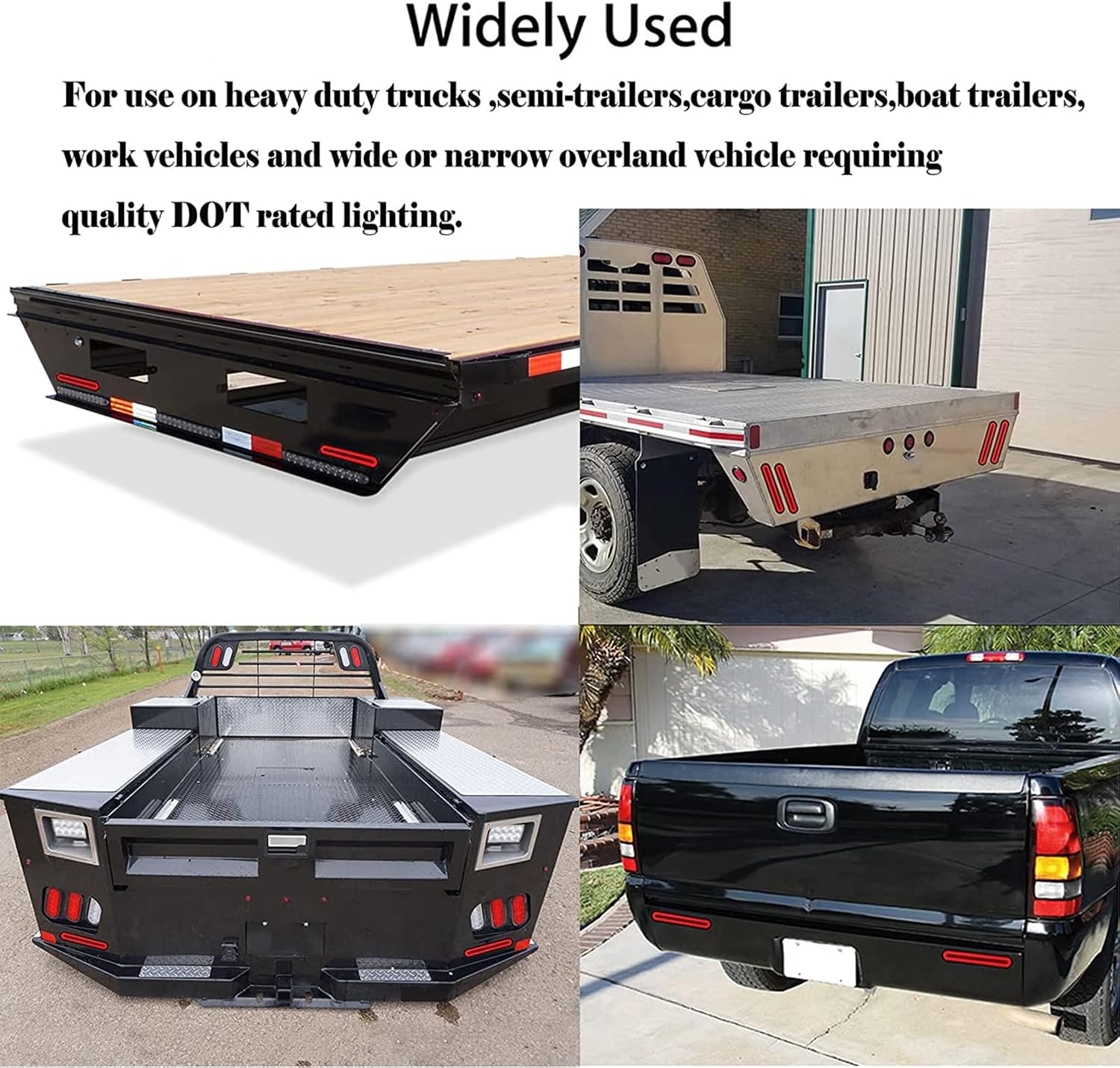2pcs Red & Yellow Trailer Truck Van Lorry ATV Accesorios Universal Sequential Flowing Stop Brake Turn Singal Rear Tail Light Lamp Halo Neon Led Light Bar