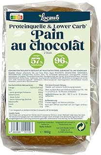Locawo Proteinquelle & Lower Carb Pain au chocolat | Schokocroissant | Eiweißbrötchen | Voller Weizengeschmack | ideal für eine eiweißreiche, kalorien- und zuckerreduzierte Ernährung
