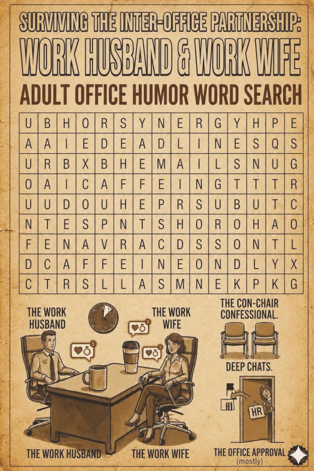 Work Husband & Work Wife Adult Office Humor Word Search Puzzle Book: Funny Workplace Gossip, Corporate Burnout & Coworker Drama