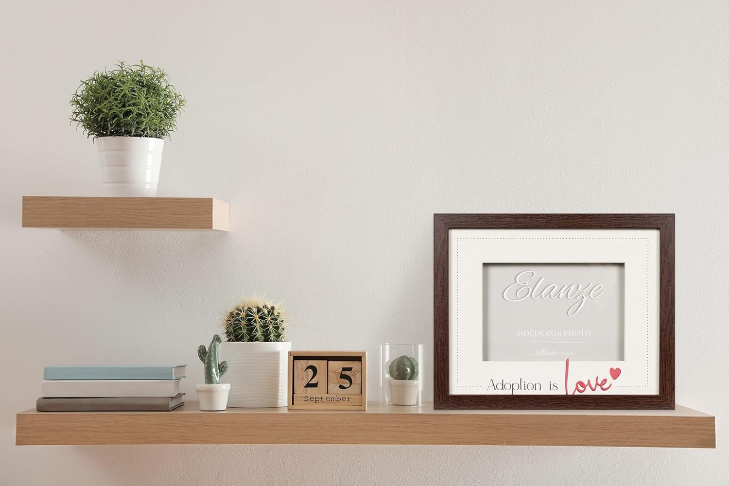 Elanze Designs Adoption is Love Heart 8 x 10 Walnut Wood Photo Frame