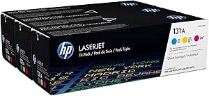 HP Cartouche de toner d'origine 131A cyan magenta et jaune capacité standard 3 x 1.800 pages 3-pack
