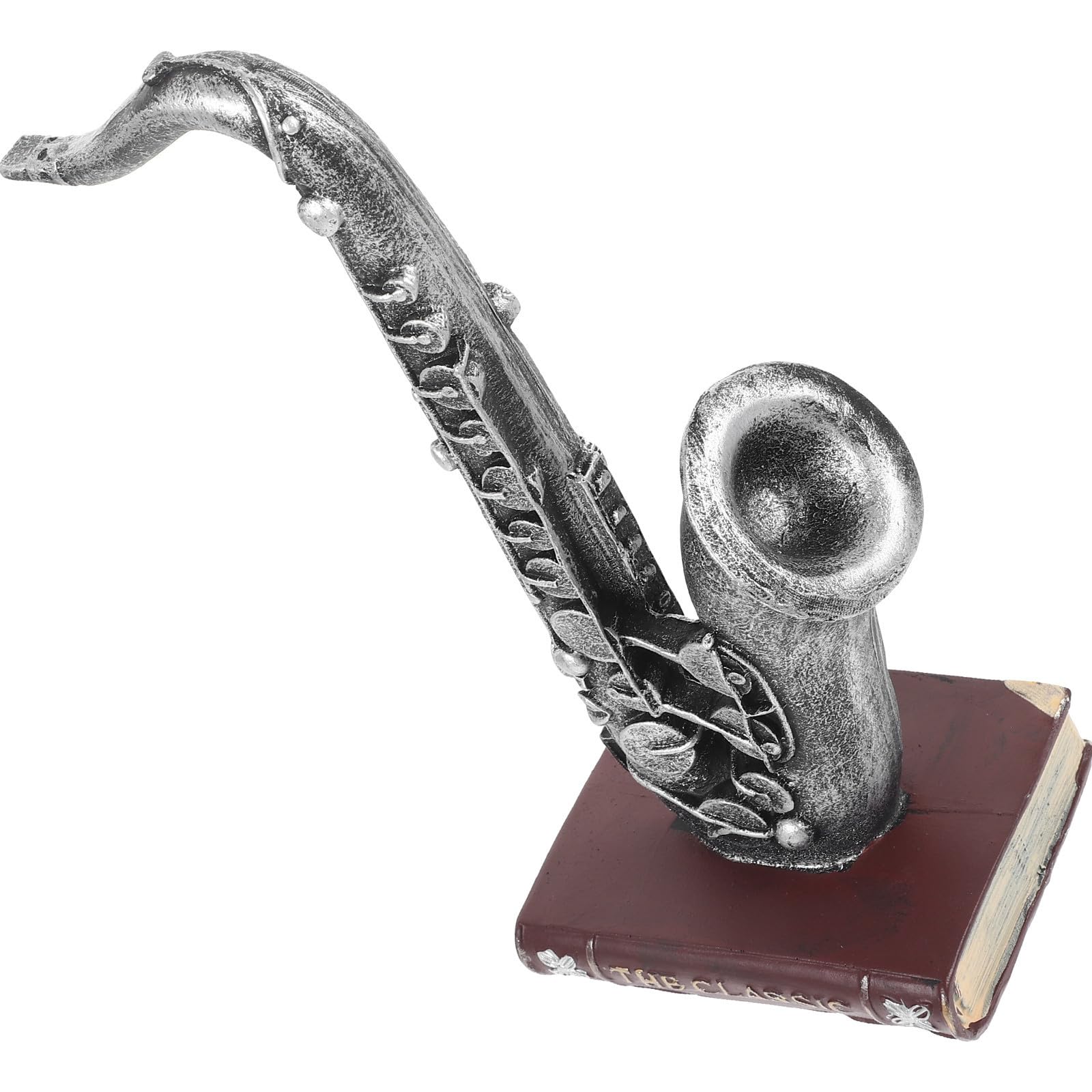 Adorno de instrumento musical de resina plata estilo retro, el regalo ideal para músicos