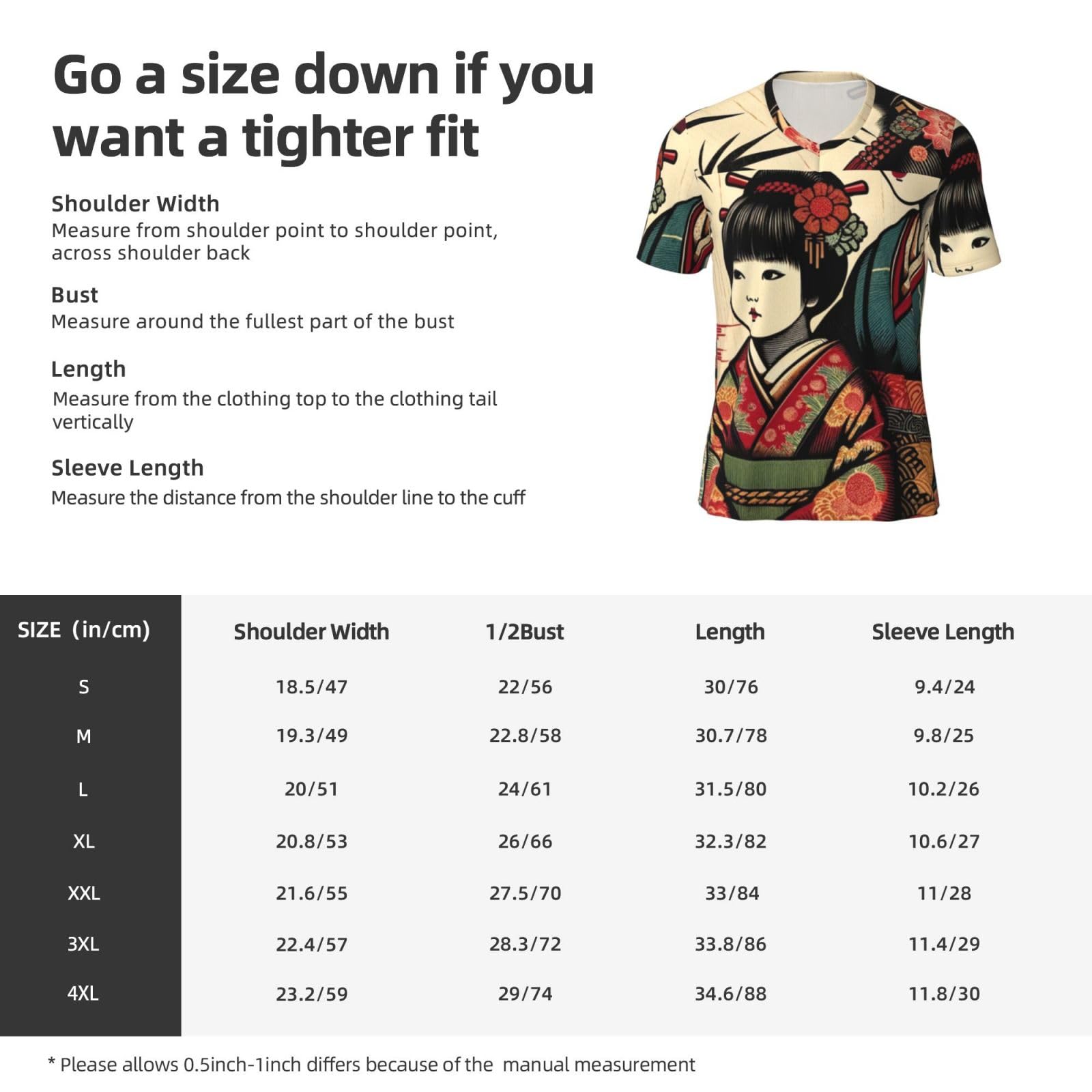 Stylish Athletic Sports Jersey Japanese-Geisha Men's Rugby Jersey 4X-Large Black