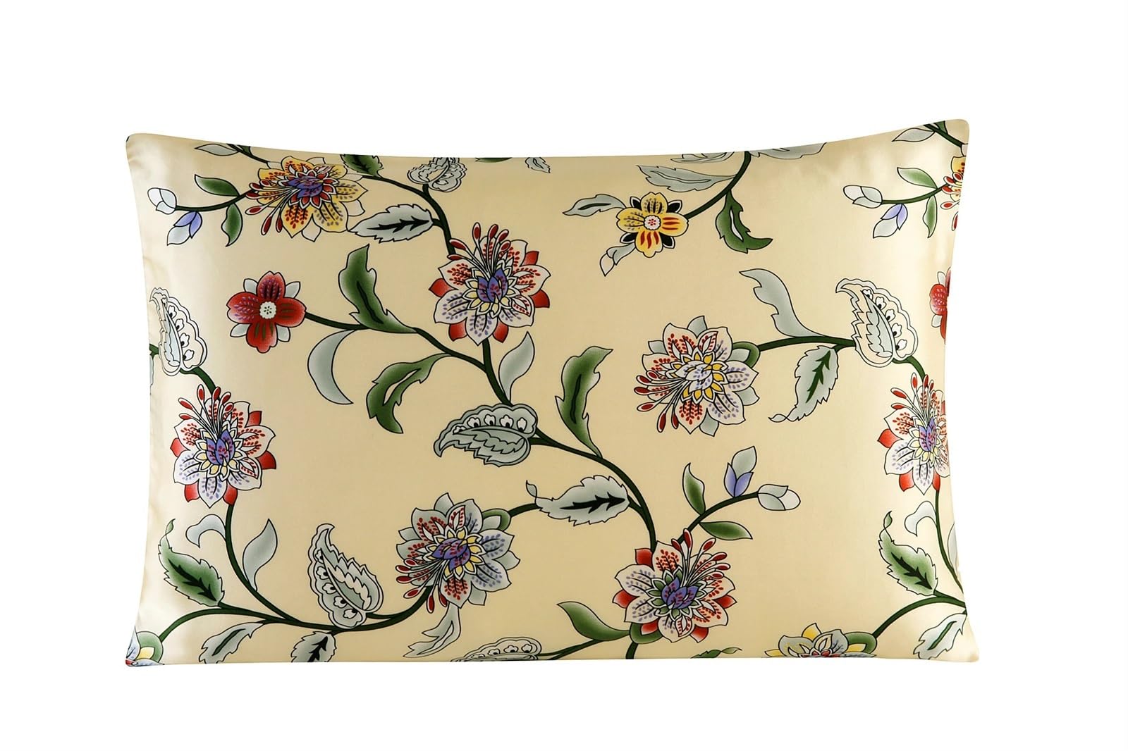 SeidenKissenbezug Chinoiserie-Kissenbezug Aus Seide, Vorderseite Und Rückseite Polyester(Color-6,Standard(20x26 inch))