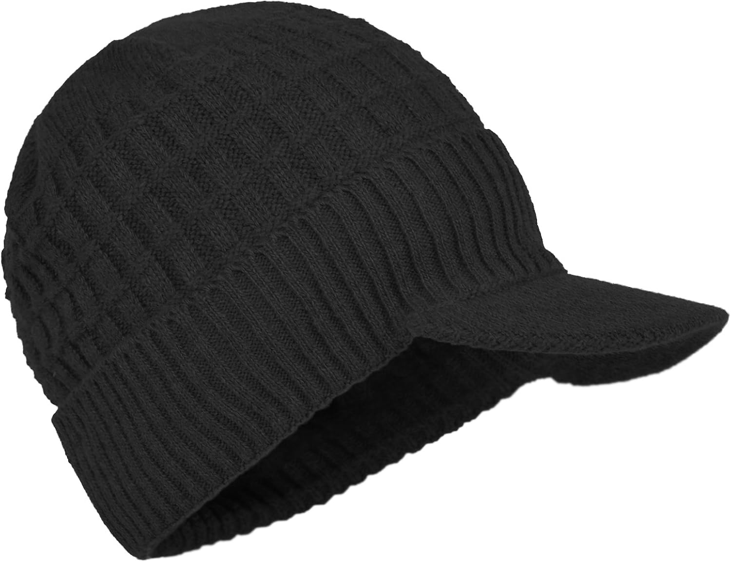 Miniatura 2 de JaneyRubbins Gorro deportivo de invierno para exteriores con visera de punto con ala y forro polar cálido para hombres y mujeres talla única