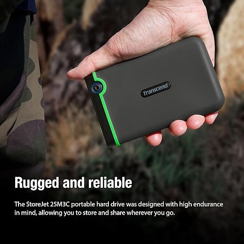 Miniatura 4 de Transcend Disco duro externo resistente de 2 TB, para PS4PCMaccomputadora de escritorioportátilXbox OneXbox 360, USB 3.1Gen1 (5Gbps) disco duro
