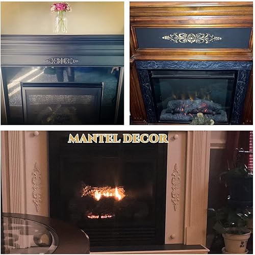 Miniatura 6 de MUXSAM 2 apliques largos tallados en madera para muebles calcomanías de tallado de madera sin pintar para pared armario espejo puerta cama armario